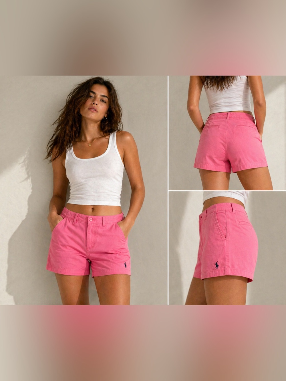 Ralph Lauren Sport Pink Bermuda Shorts Casual Cotton Blend size 4